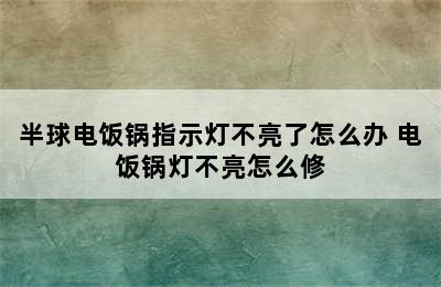 半球电饭锅指示灯不亮了怎么办 电饭锅灯不亮怎么修